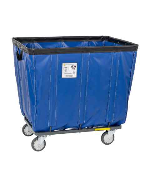 R&B Wire Fully Sewn Vinyl Basket Truck with 4 Swivel Casters - Blue