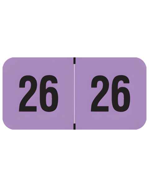 2026 Year Labels - PMA Fluorescent Violet - Size 3/4