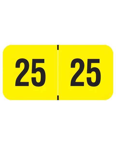 2025 Year Labels - PMA Fluorescent Yellow - Size 3/4