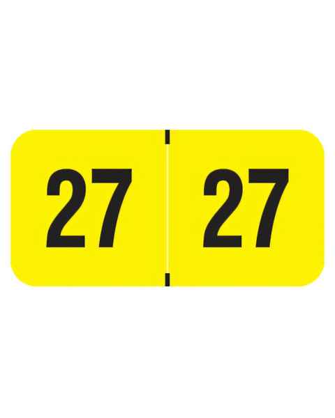 Arden Label FYYM-27-T4 PMA Fluorescent Yellow 2027 Year Labels - Size 3/4