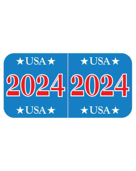 2024 Year Labels - Patriot Series - Size 3/4" H x 1 1/2" W