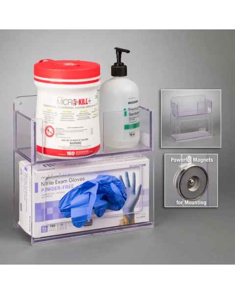 Poltex GBHSAN-M Glove Box Holder with Bin - Magnet Mount (Hand Sanitizer, Wipes, Glove Box, and Gloves are Not Included)