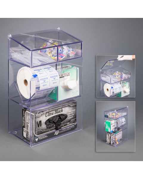 Poltex GBKIMPARBIN Benchtop Deluxe Organizer (Kimwipes, Parafilm, Glove Box, Gloves, and Other Supplies are Not Included)