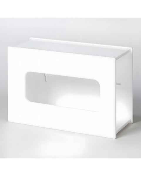 Poltex GBWHTAC1 White Acrylic Glove Box Holder - 1 Box Capacity