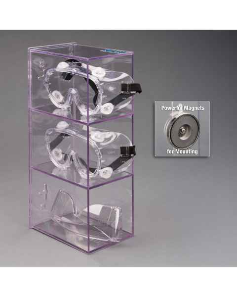 Poltex GOGGLE3-M Goggle Holder - 3 Position, Magnet Mount (Goggles and Safety Glasses are Not Included)