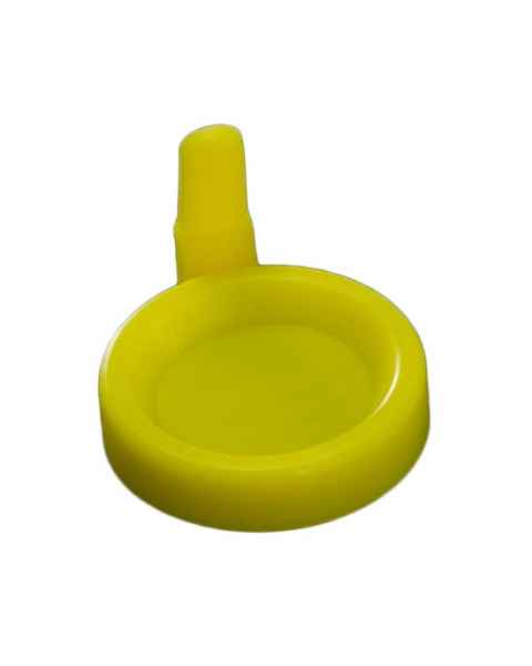 Snap Cap with Sanitary Grip for 12mL Flared Top Urine Centrifuge Tube - Polyethylene (PE) - Yellow