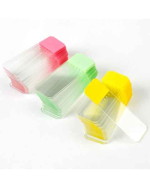 Microscope Slides - Diamond White Glass - Frosted Color Coded - 45° Beveled Edges Clipped Corners