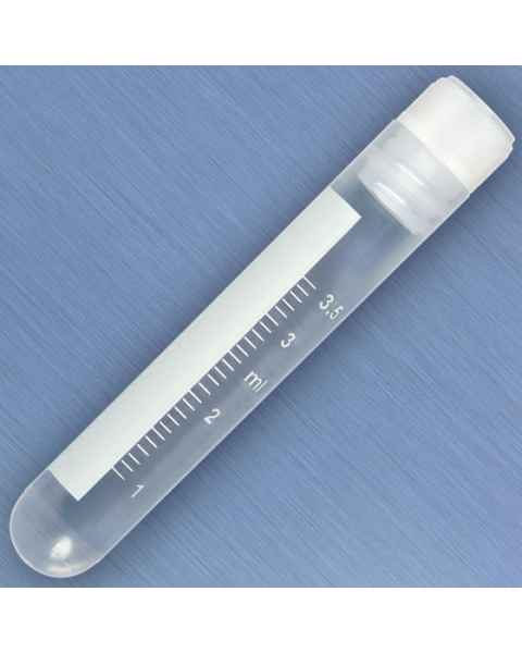 CryoClear Cryogenic Vial 4.0mL - Internal Threads - Attached Screwcap with Molded O-Ring - Round Bottom - Sterile