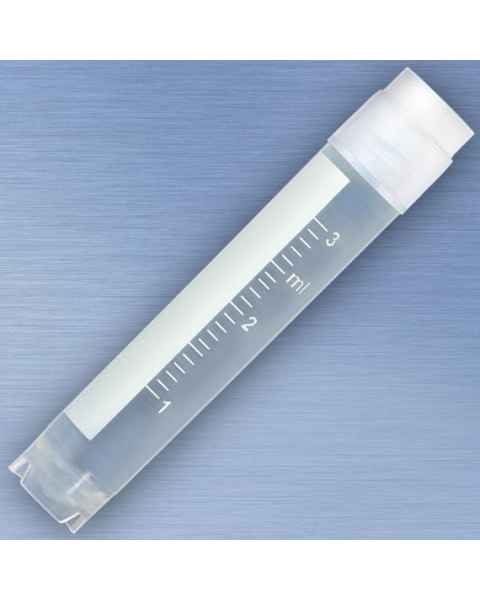 CryoClear Cryogenic Vial 3.0mL - External Threads - Attached Screwcap - Self-Standing Round Bottom - Sterile