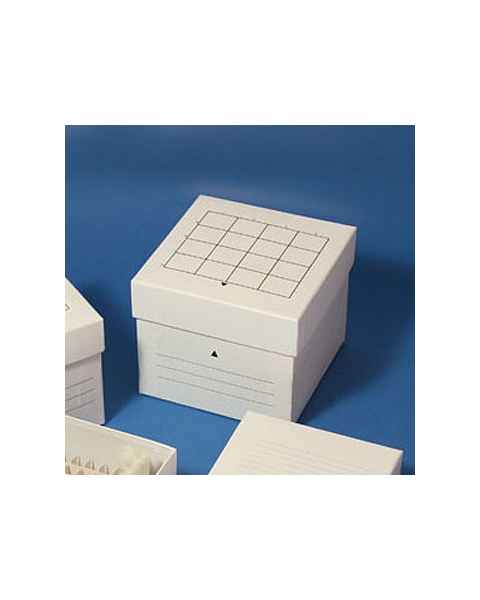 Cardboard Freezer Storage Box for 50mL Centrifuge Tubes - 16-Place (4x4 Format) - White