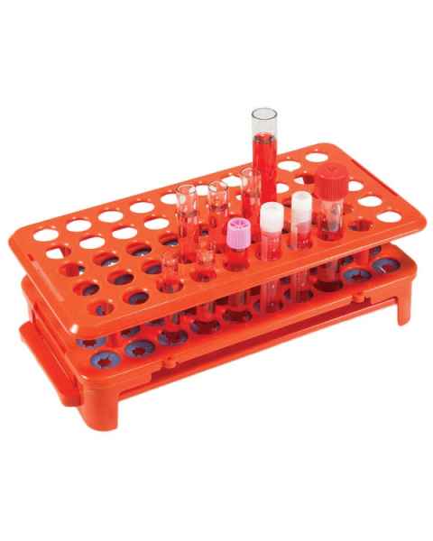 50-Place Rack with Grippers and Tube Ejector for up to 16mm Tubes - Polyoxemethylene