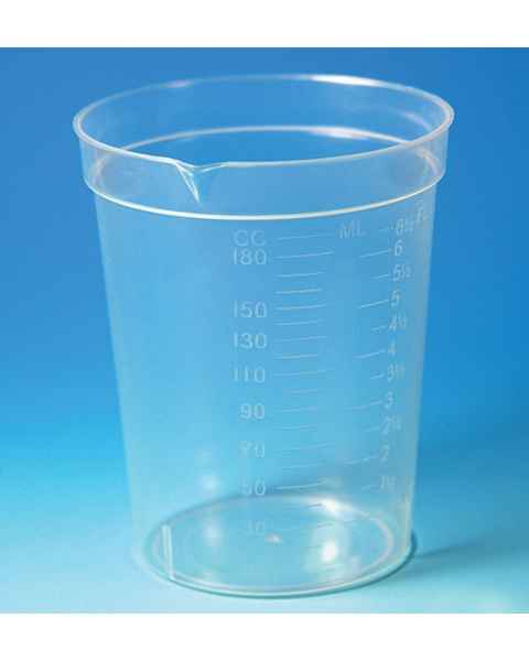 6.5oz Specimen Container with Pour Spout - Non-Sterile