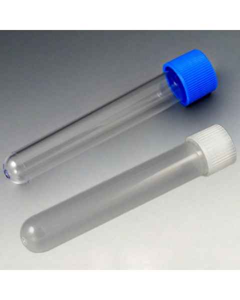 16mm x 100mm (10mL) Test Tubes PS and PP with Attached PE Screw Caps