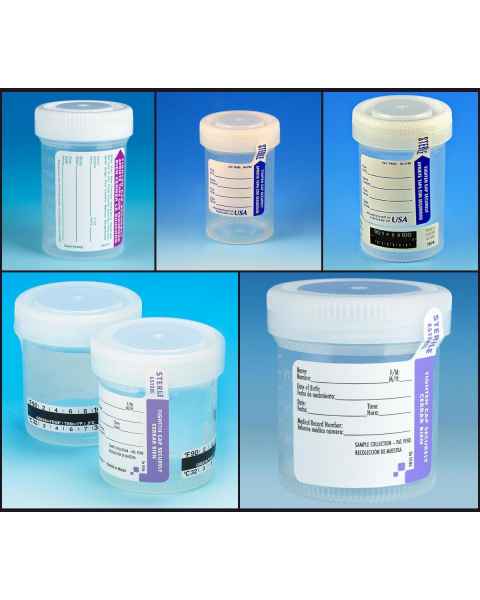 90mL (3oz) Tite-Rite Containers with Attached Screw Caps and ID Labels