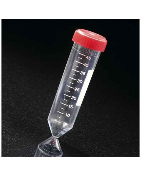 50mL Centrifuge Tubes PS with HDPE Red Screw Caps