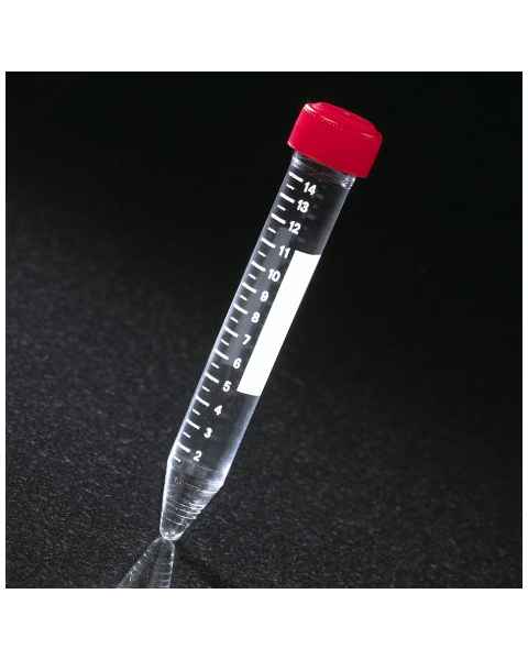 15mL PS Centrifuge Tubes with Separate HDPE Red Screw Caps - Non-Sterile