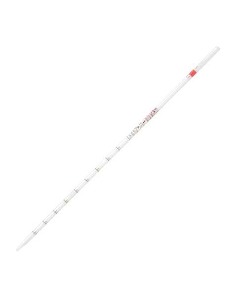 Globe Scientific 8500001 Globe Glass™ Class A Reusable Serological Pipette with 0.1 Graduation - 1 mL, Red Band