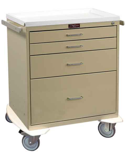 Classic Line Anesthesia Workstation Short Four Drawer - Standard Package with Key Lock