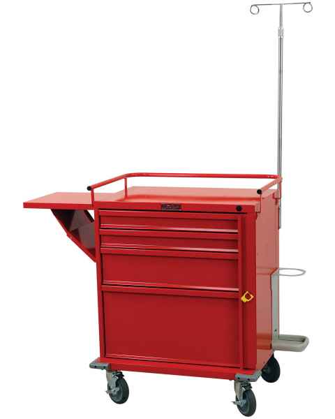 Harloff V24-4EMG V-Series Emergency Cart Four Drawer with Breakaway Lock, Accessory Package