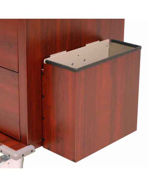 Harloff WV-680435-CM Cherry Mahogany Wood Vinyl Medical Cart Waste Container - Direct Mount View (Cart is sold separately)