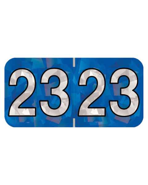 2023 Year Labels - Holographic Blue - Size 3/4