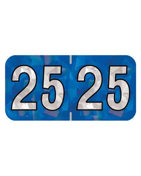 2025 Year Labels - PMA Holographic Blue - Size 3/4