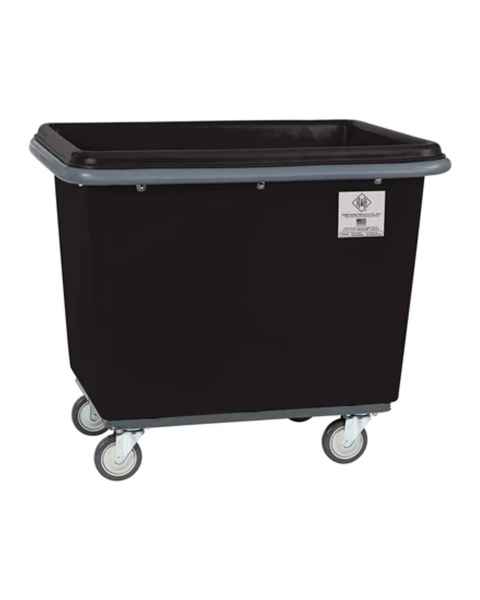 R&B Wire Heavy-Duty Poly Laundry Basket Truck with Steel Base and Bumper - Black