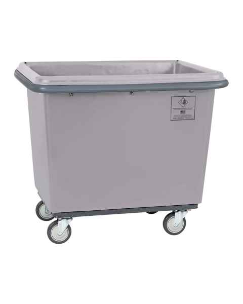 R&B Wire Heavy-Duty Poly Laundry Basket Truck with Steel Base and Bumper - Gray