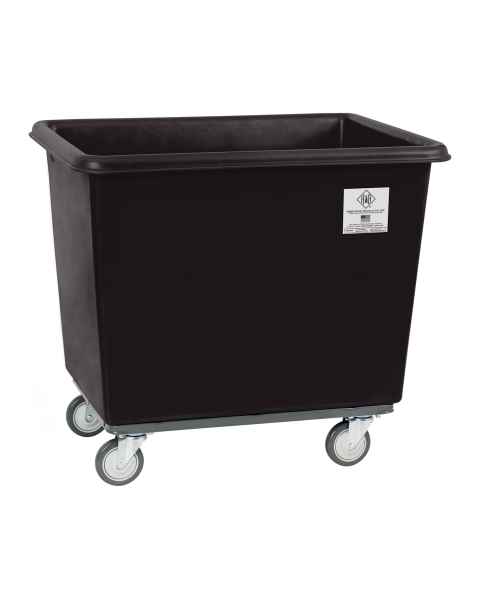 R&B Wire Heavy-Duty Poly Laundry Basket Truck with Steel Base - Black