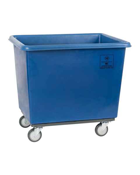 R&B Wire Heavy-Duty Poly Laundry Basket Truck with Steel Base - Blue