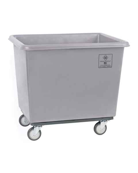 R&B Wire Heavy-Duty Poly Laundry Basket Truck with Steel Base - Gray