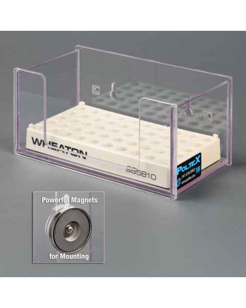 Poltex HOODRCK8W-M Hood-Mount Tube and Cryovial Rack Holder - 8" Width, Magnet Mount (Rack is Not Included)