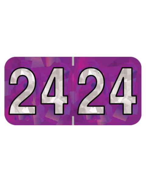 Arden Label HPYM-24-T4 PMA Holographic Match - Size 3/4" H x 1 1/2" W, Purple