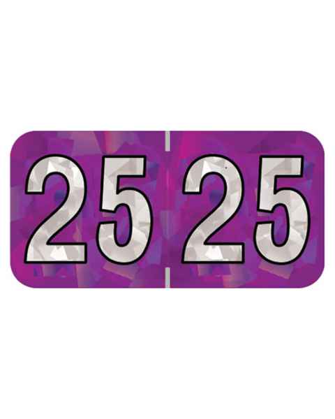 2025 Year Labels - PMA Holographic Purple - Size 3/4