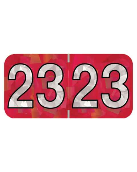 2023 Year Labels - Holographic Red - Size 3/4