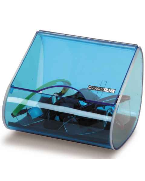 Clearly Safe Acrylic Safety Eyeglass Dispenser - Blue - 8.9" L x 6.4" W x 6.1" H