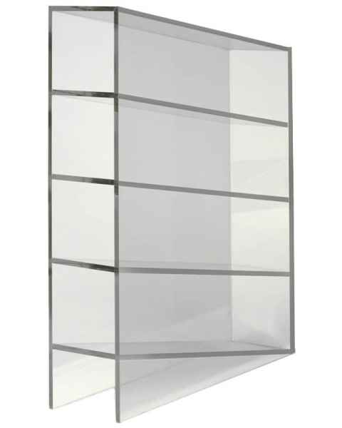 Clear Acrylic Manual Pipette Rack With Angled Four Shelf Compartments 