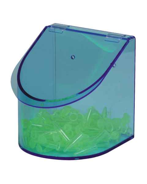 Acrylic Benchtop Dispensing Bin Single Compartment With Lid - Neon Blue