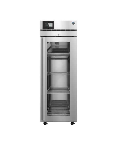 Hoshizaki HXF1A-FGE Healthcare Series Single-Section Freezer with 4 Wire Shelves, Glass Door, 23.10 Cubic Feet - Front View