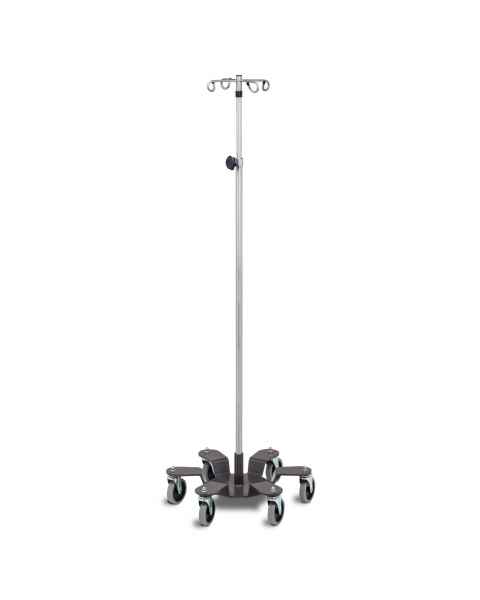 Clinton IVS-734 Stainless Steel Six-Leg Base 4-Hook Infusion Pump Stand
