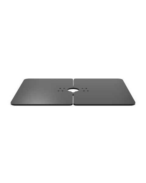 Compulocks LBPB Stability Base Plate for Floor Stand with Brandable Panel - Black, Front Low-Angle View