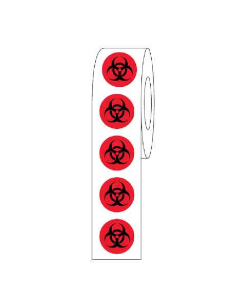 Globe Scientific LCR-95BIO Cryogenic Biohazard Label Roll - 9.5 mm Dots