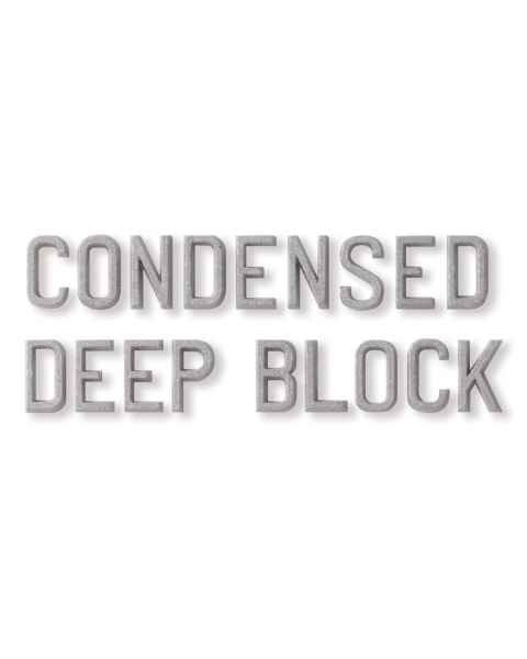 Unmounted Condensed Deep Block Lead Character - 3/8" Height
