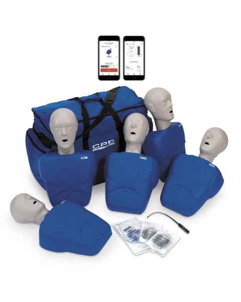 LF06100A CPR Prompt Plus Powered by Heartisense Training and Practice Adult/Child Manikin - 5-Pack, Blue (iPhone NOT INCLUDED)