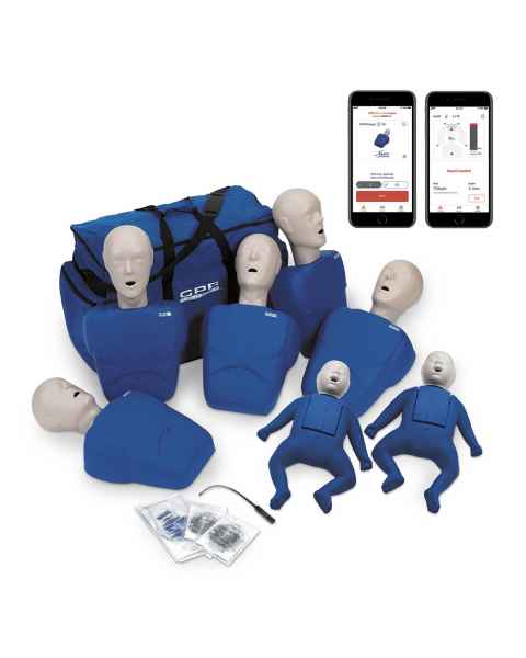 LF06700A CPR Prompt Plus Powered by Heartisense Complete TPAK700 Adult/Child & Infant Manikin Training 7-Pack - Blue (iPhone NOT INCLUDED)