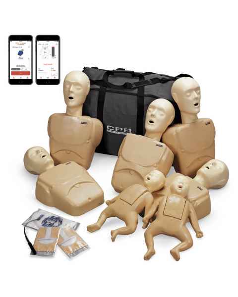 LF06702A CPR Prompt Plus Powered by Heartisense Complete TPAK700 Adult/Child & Infant Manikin Training 7-Pack - Tan (iPhone NOT INCLUDED)