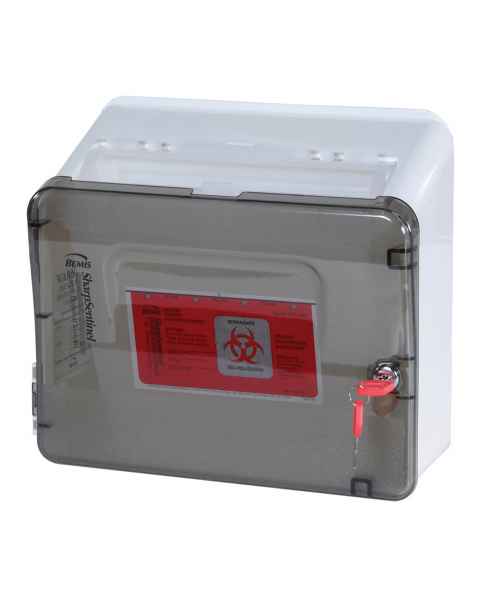 Harloff LKSHRPHOLD5Q Five Quart Locking Sharps Container for M-Series or A-Series Medical Carts