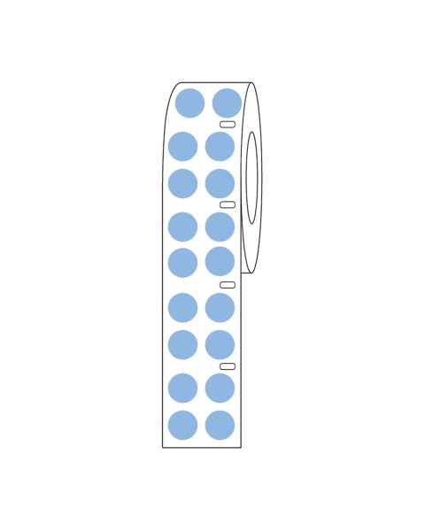 Globe Scientific LTC-13B Cryo Direct Thermal Label Roll for 2.0 mL Tubes - 13 mm Dots, Blue