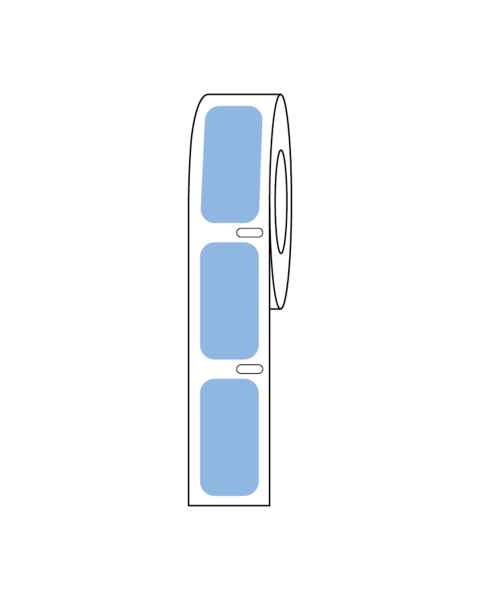 Globe Scientific LTC-27X13B Cryo Direct Thermal Label Roll for Cryogenic Vials - 27 mm x 13 mm, Blue