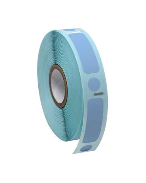 Globe Scientific LTC-38X13-95B Cryo Direct Thermal Label/Dot Combo Roll for 2.0 mL Tubes - 38 mm x 13 mm and 9.5 mm Dots, Blue